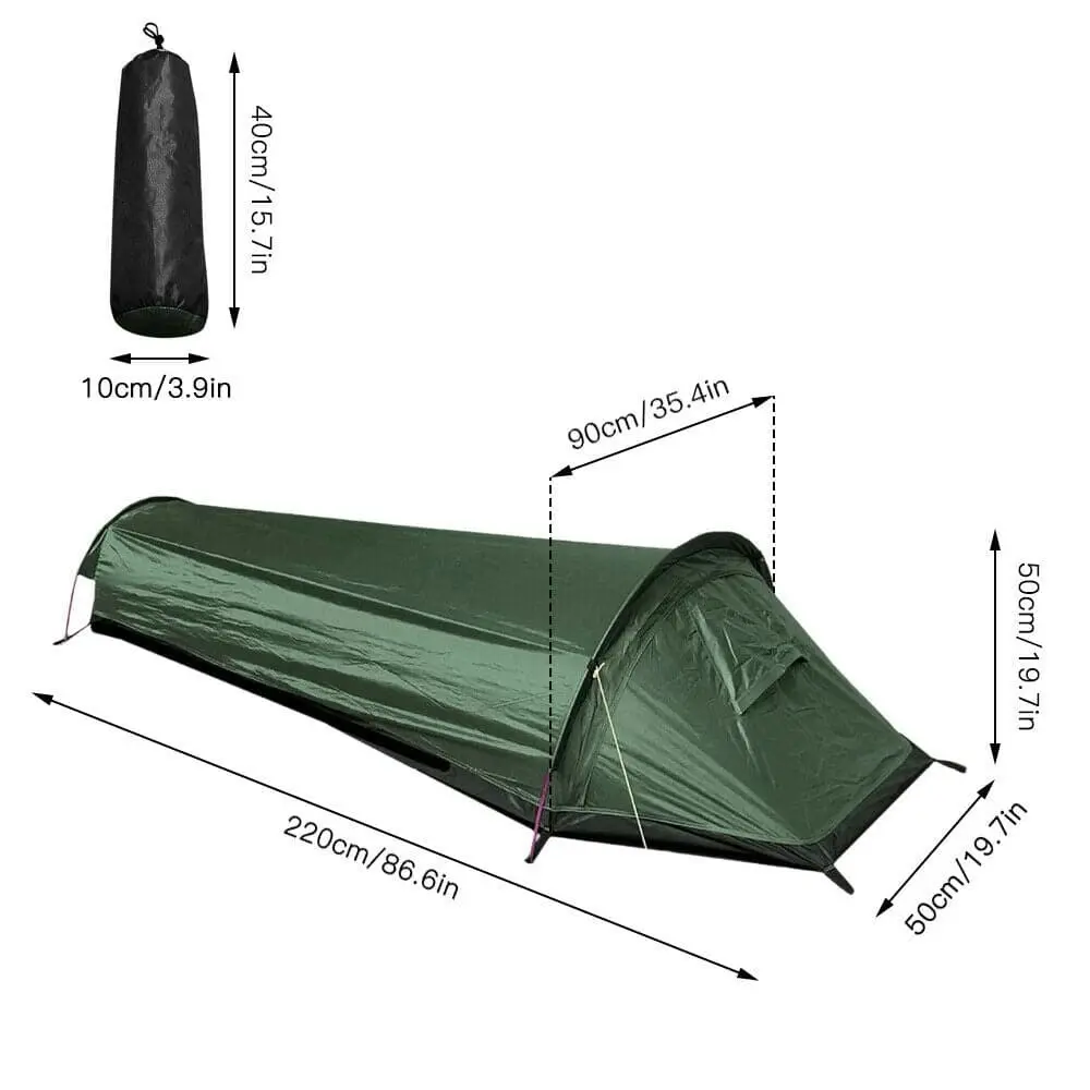 Ultralight Bivy Camping Tent Waterproof Sleeping Bag Travel Backpack Single Tent