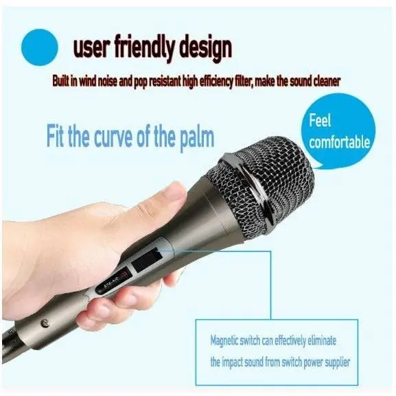 Dynamic Professional Vocal Microphone Corded Mic for PA Speaker/Studio SN909