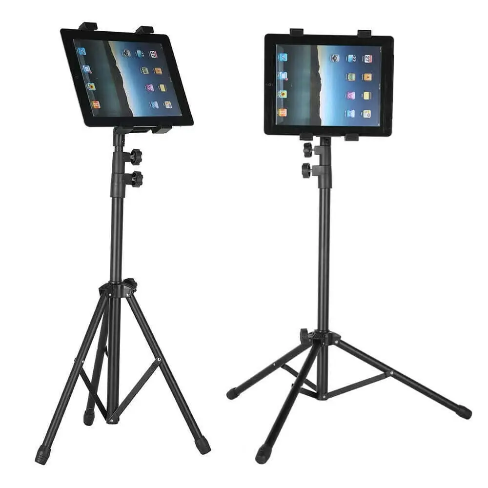 Adjustable Floor Bed Tripod Stand Carrying Music Bracket for iPad 7-12" Tablets