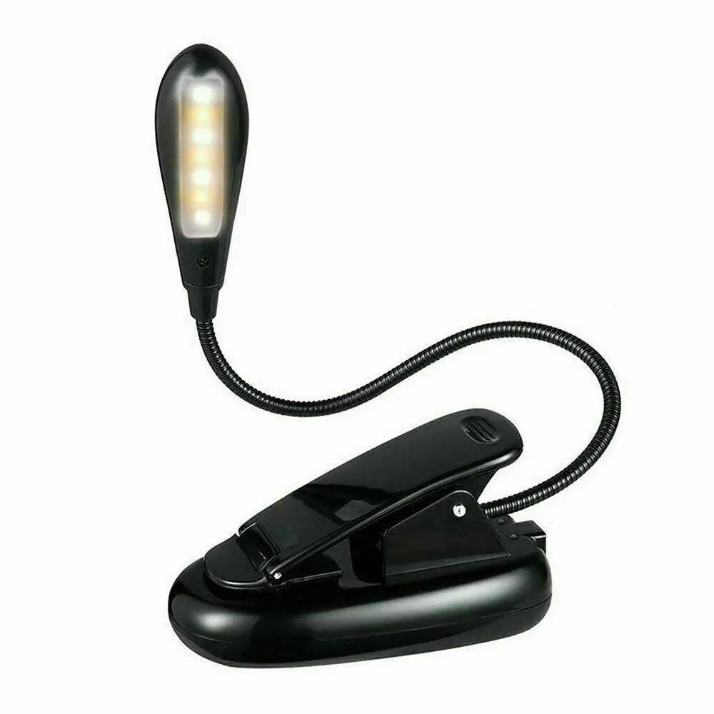 7 LED Reading Light USB Rechargeable Clip On Bed Book Reading Lamp Stand Light