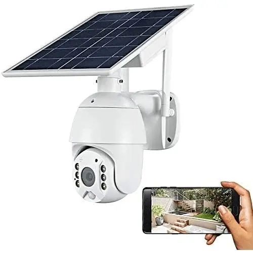 Wireless Solar Powered WIFI Security Camera Outdoor Flood Light LED PTZ