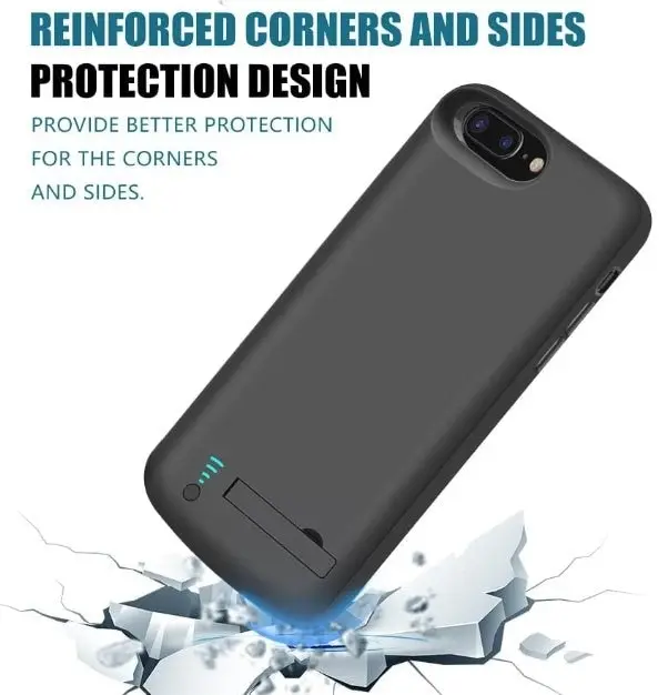 Protective Case with Built In Power Bank For iPhone 6 Plus- Black