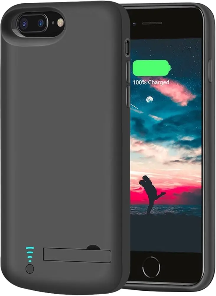 Protective Case with Built In Power Bank For iPhone 8- Black