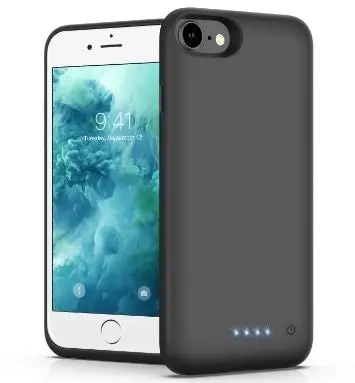 Protective Case with Built In Power Bank For iPhone 8 Plus- Black