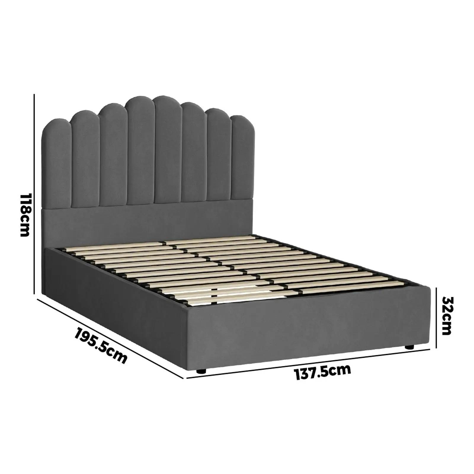 Oikiture Bed Frame Gas Lift-Double