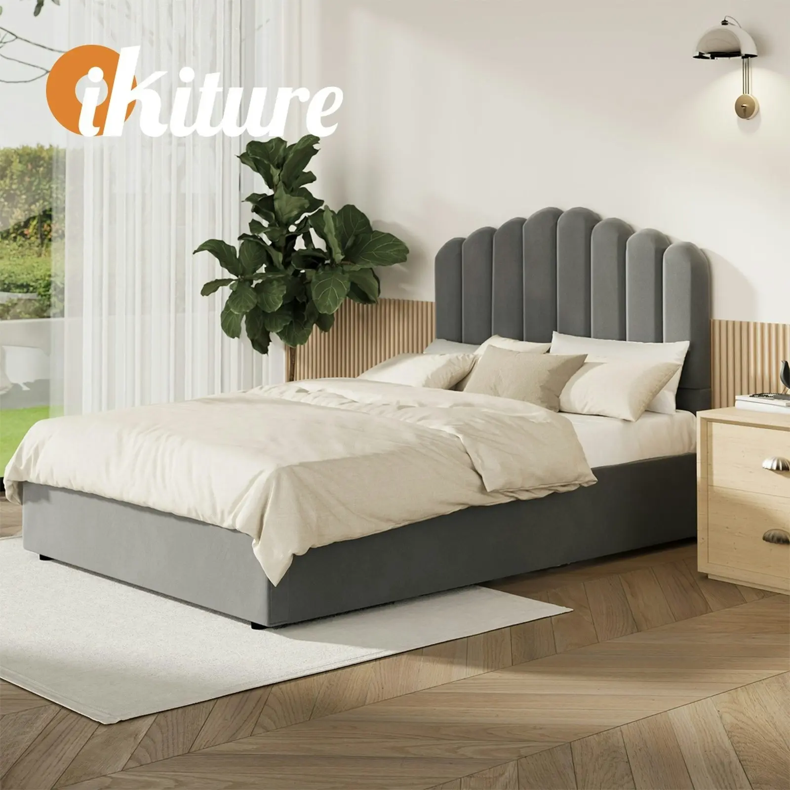 Oikiture Bed Frame Gas Lift-Queen