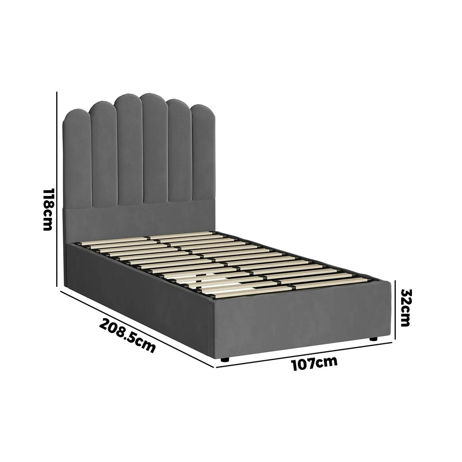 Oikiture Bed Frame Gas Lift-King Single