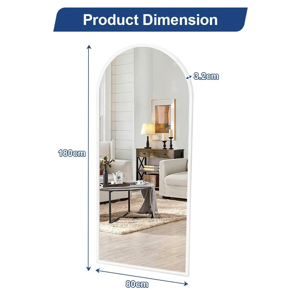 Propulse White Full Length Mirror Floor Standing or Wall Mount Makeup Home Decor