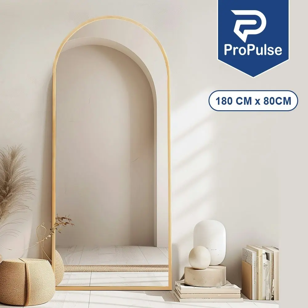 Propulse Gold Full Length Mirror Floor Standing or Wall Mount Makeup Home Decor