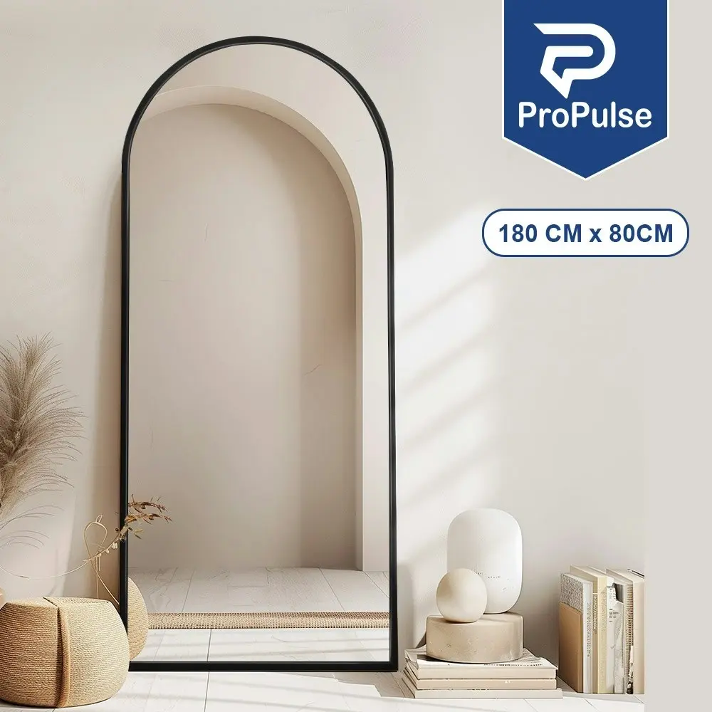 Propulse Black Full Length Mirror Floor Standing or Wall Mount Makeup Home Decor