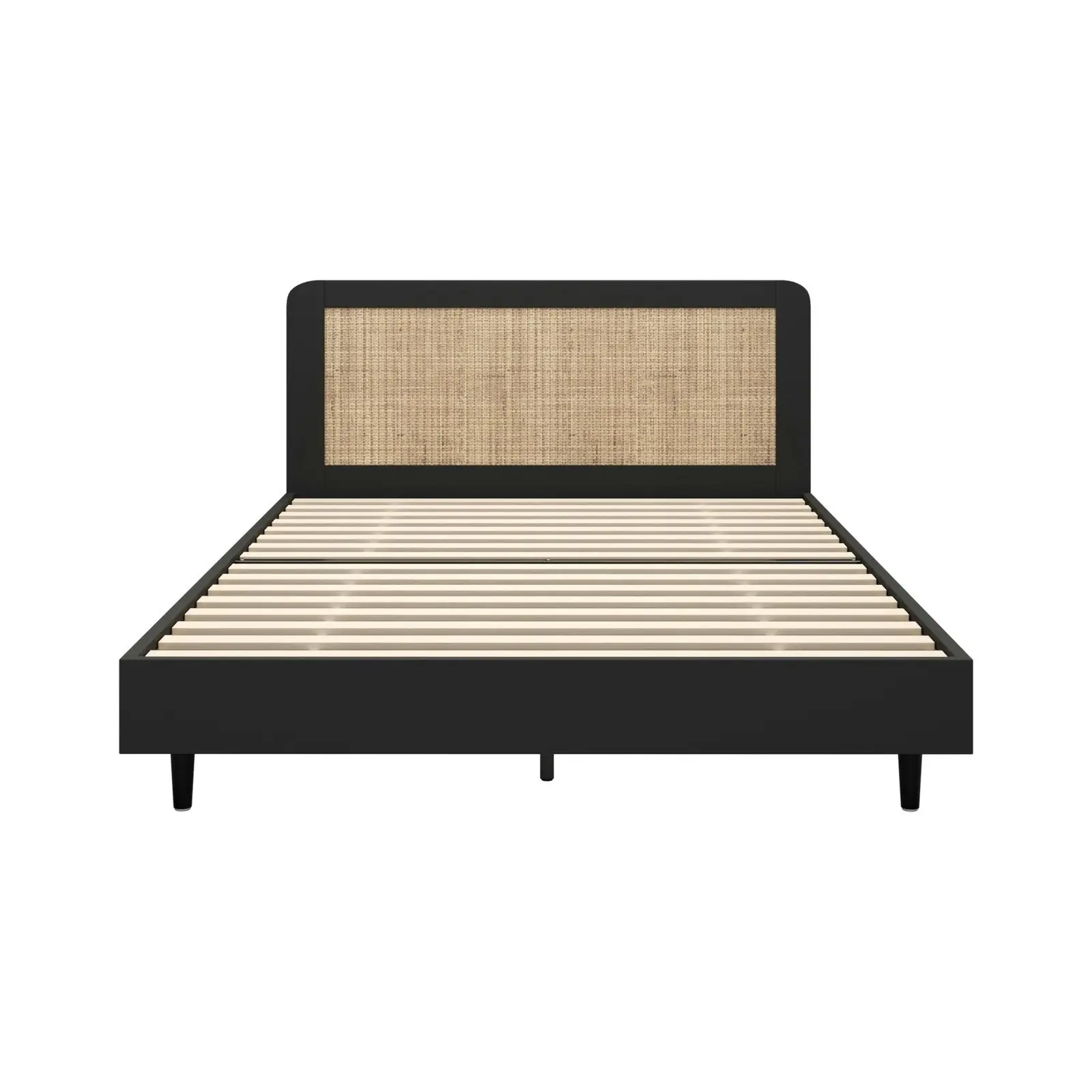 Oikiture Bed Frame Wooden Bed Frame Black-Queen