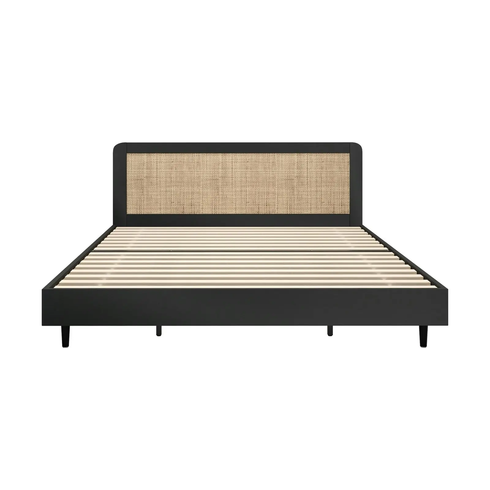 Oikiture Bed Frame Wooden Bed Frame Black-King