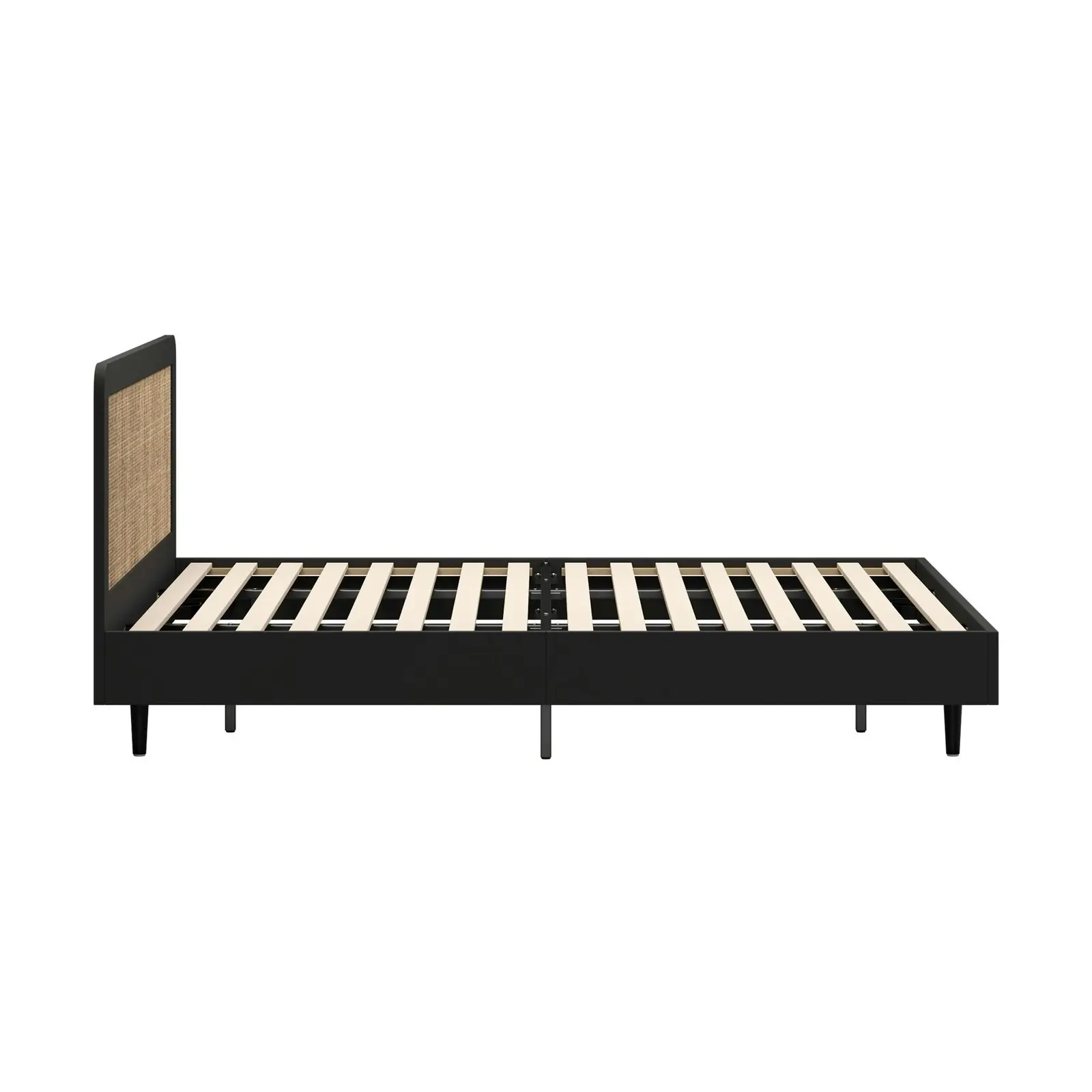 Oikiture Bed Frame Wooden Bed Frame Black-King