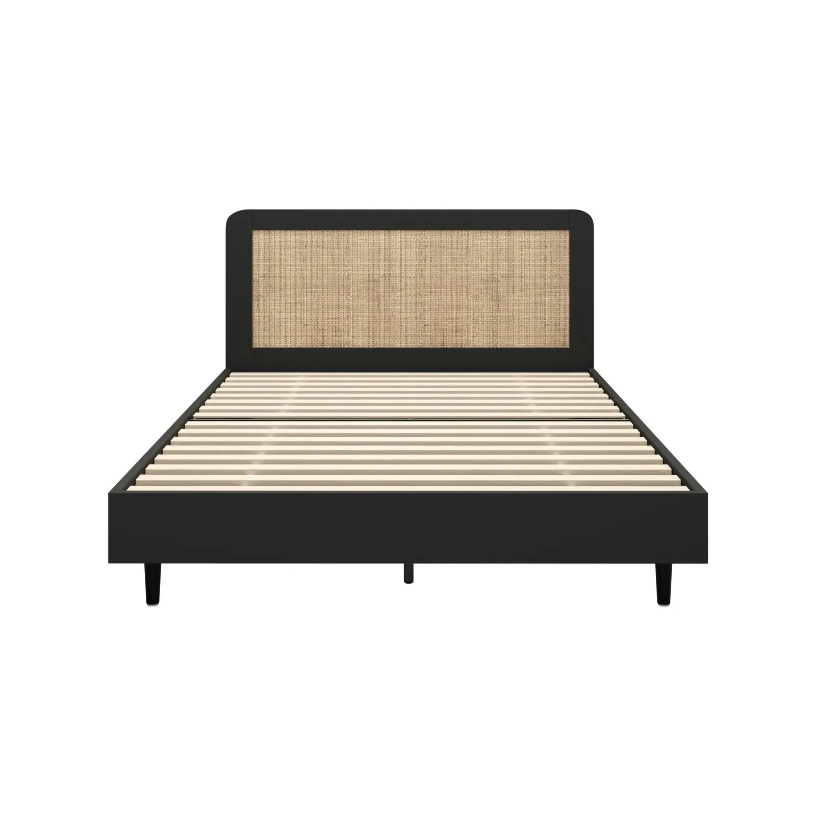 Oikiture Bed Frame Wooden Bed Frame Black-Double