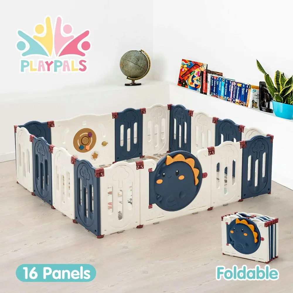 Playpals Kids Playpen Baby Large Safety Gate Toddler Fence Child Play 16 Panels