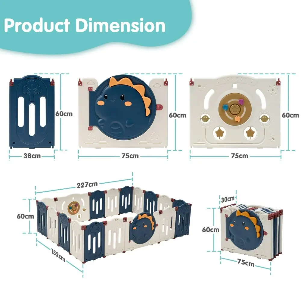Playpals Kids Playpen Baby Large Safety Gate Toddler Fence Child Play 18 Panels