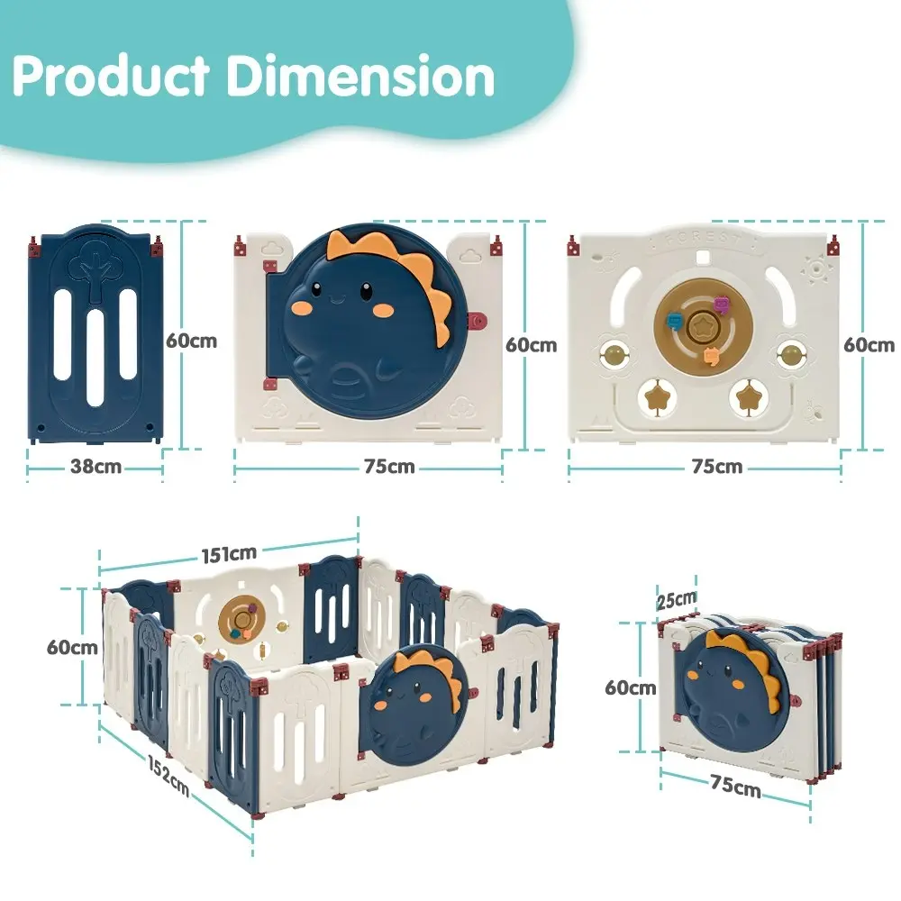 Playpals Kids Playpen Baby Large Safety Gate Toddler Fence Child Play 14 Panels