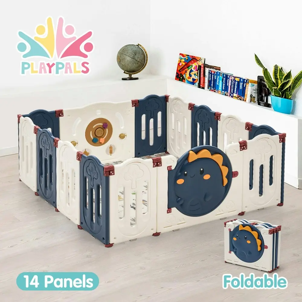 Playpals Kids Playpen Baby Large Safety Gate Toddler Fence Child Play 14 Panels