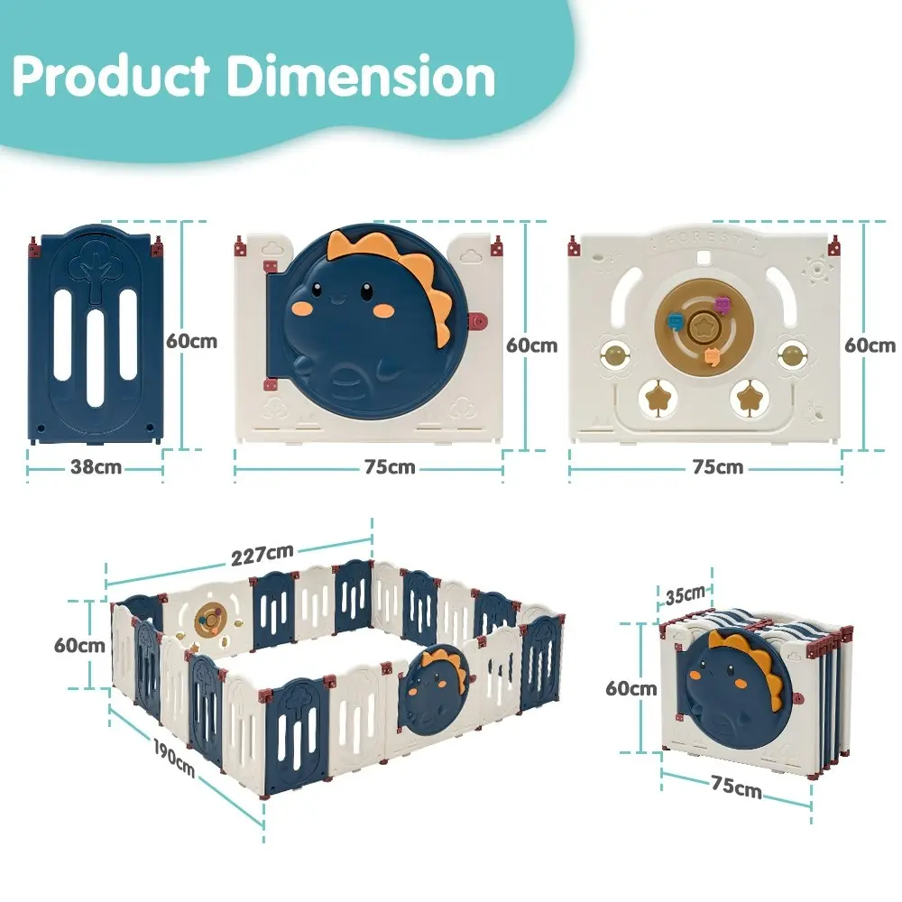 Playpals Kids Playpen Baby Large Safety Gate Toddler Fence Child Play 20 Panels