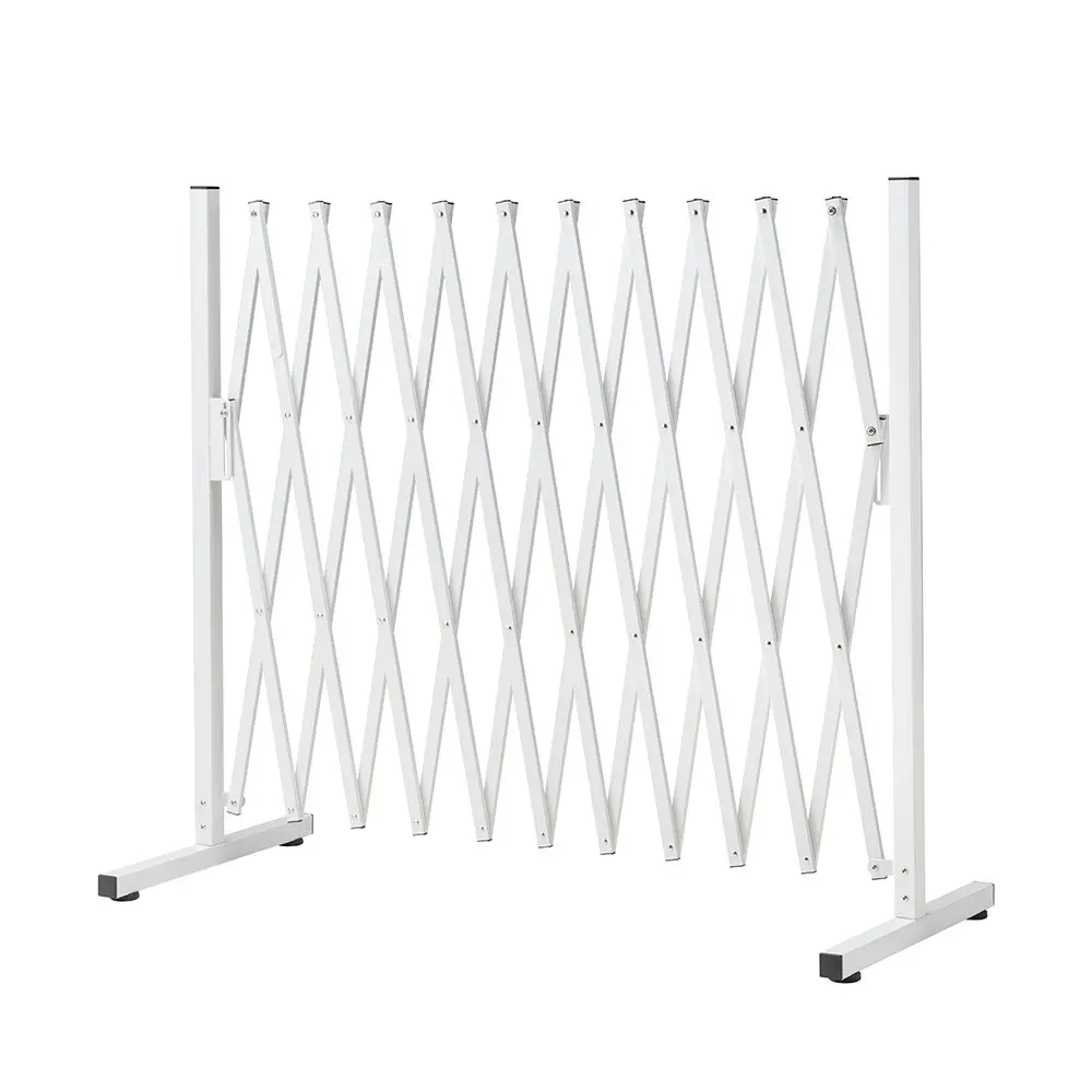 ZUNI Garden Security Fence Gate Expandable Aluminum Barrier Indoor Outdoor White