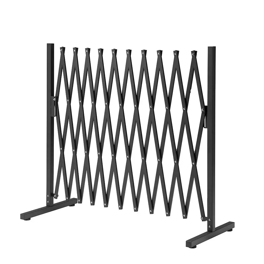 ZUNI Garden Security Fence Gate Expandable Aluminum Barrier Indoor Outdoor Black