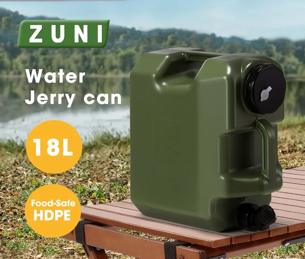 ZUNI Water Container Jerry Can Bucket Camping Outdoor Storage Barrel 18L Green