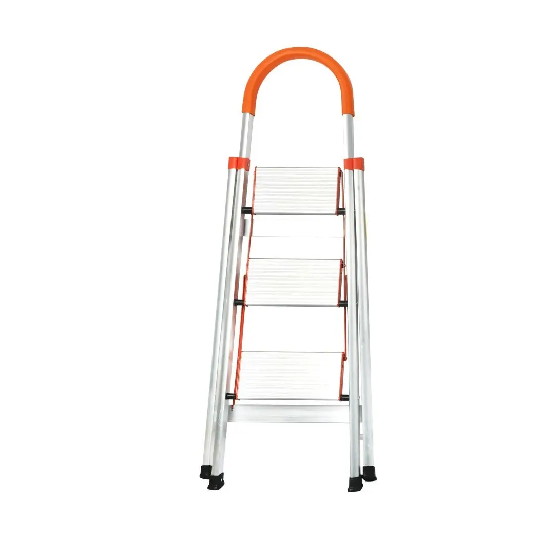 Traderight 3 Step Ladder Folding Aluminium Portable Multi Purpose Household Tool