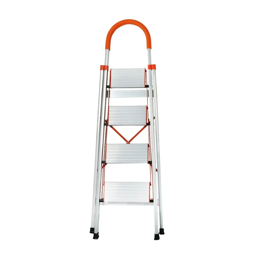 Traderight 4 Step Ladder Folding Aluminium Portable Multi Purpose Household Tool