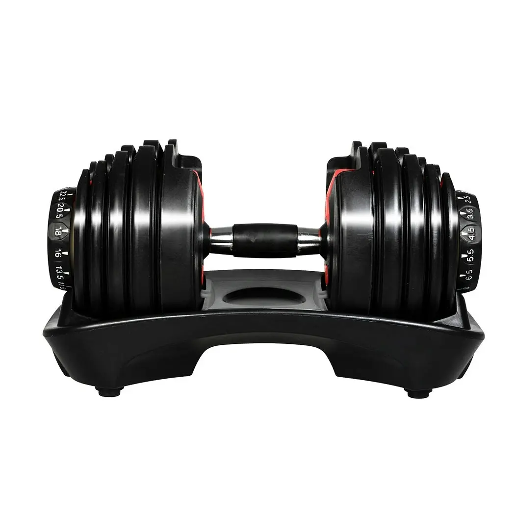 Centra 24kg Adjustable Dumbbell Single Weight Plates Home Gym Fitness Exercise