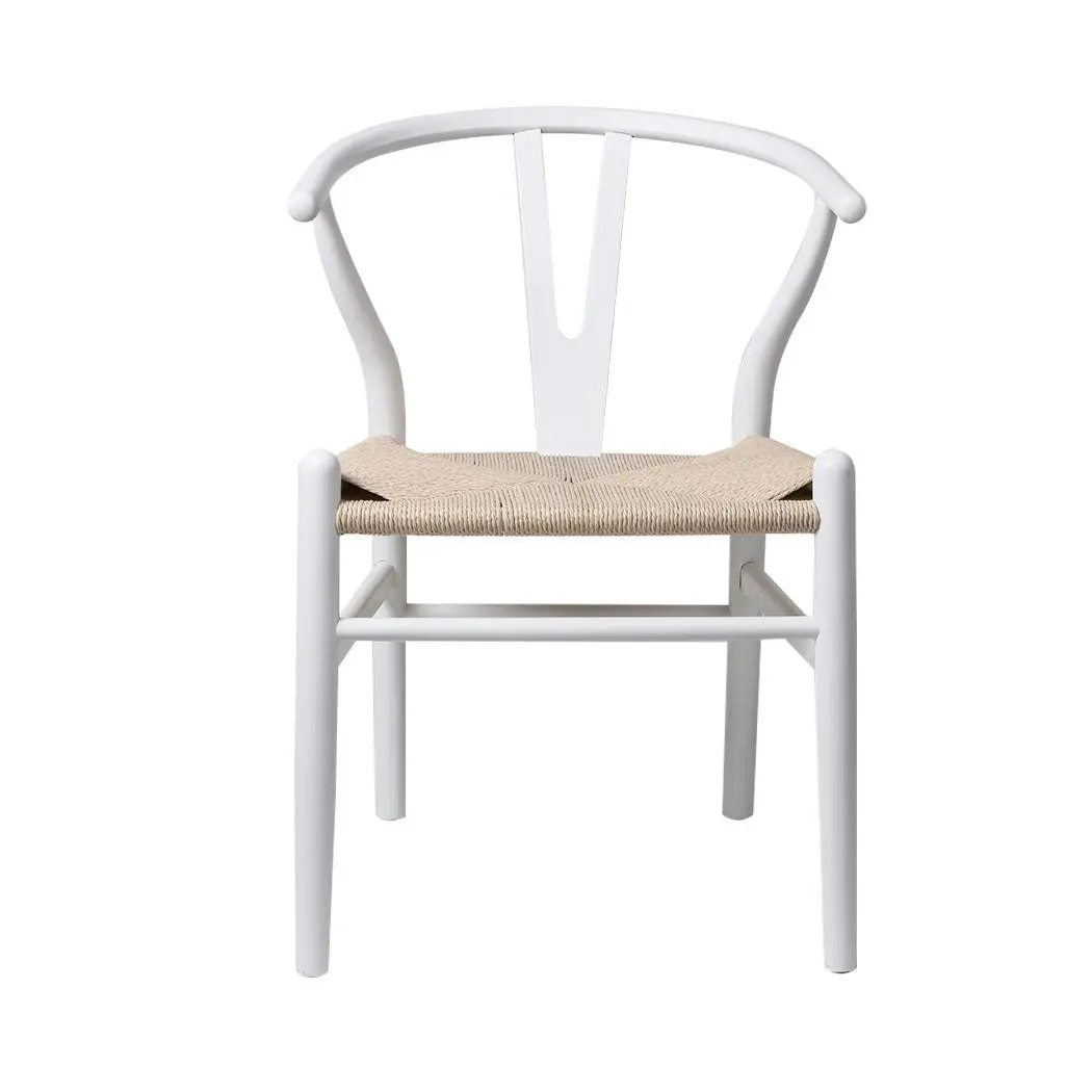 Levede 2x Dining Chairs Wooden Hans Wegner Chair Wishbone Chair Cafe Lounge Seat