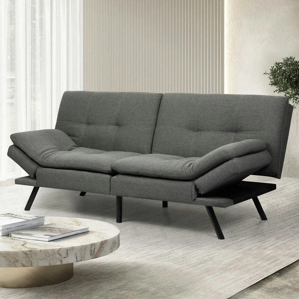 Levede Sofa Bed Futon Recliner Lounge Couch Convertible Fabric 3-Seater 180cm