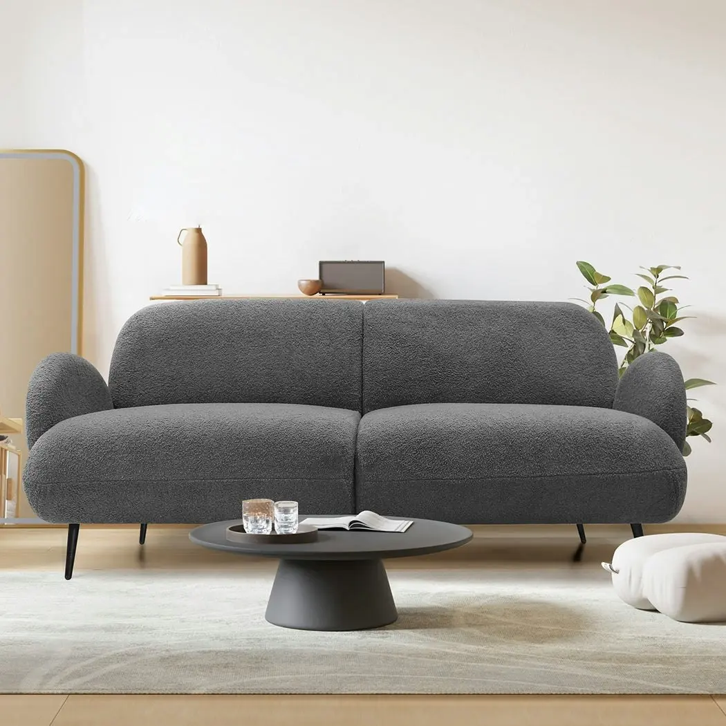 Levede Cloud Sofa 3 Seater Sherpa Fleece Upholstered Lounge Modern Couch Office