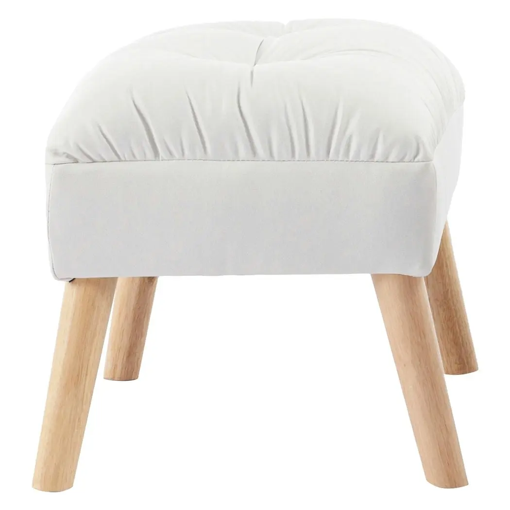 Levede Accent Ottoman Chair Footstool Leathaire Vanity Makeup Stool Lounge White