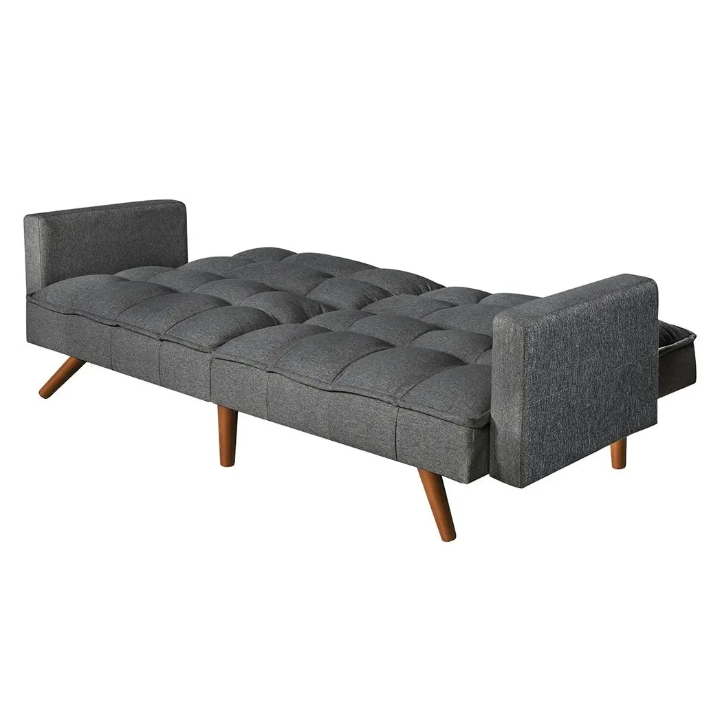 Levede Sofa Bed Futon Convertible Fabric Lounge Couch 3-Seater Recliner Dark