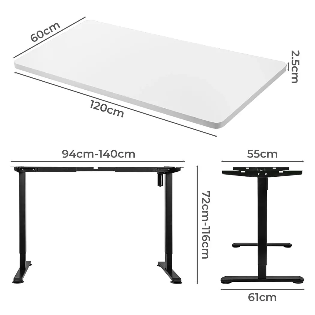 Levede Motorised Standing Desk Height Adjustable Electric Sit Stand Table 120CM