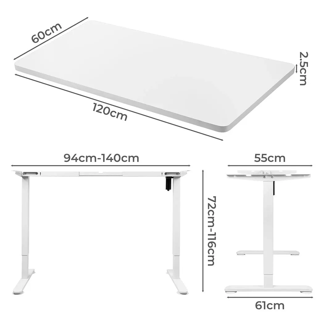 Levede Motorised Standing Desk Height Adjustable Electric Sit Stand Table 120CM