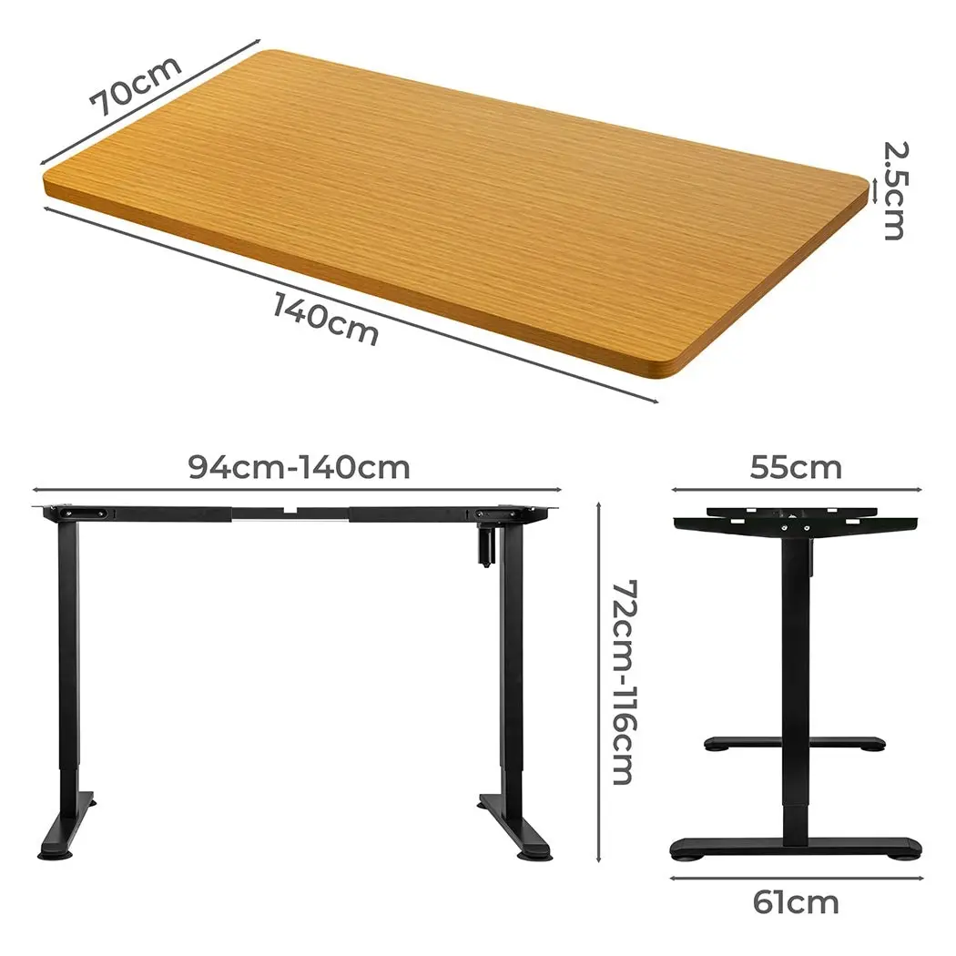 Levede Motorised Standing Desk Height Adjustable Electric Sit Stand Table 140CM