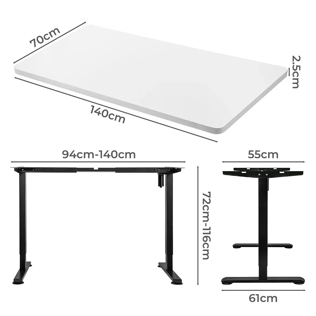 Levede Motorised Standing Desk Height Adjustable Electric Sit Stand Table 140CM