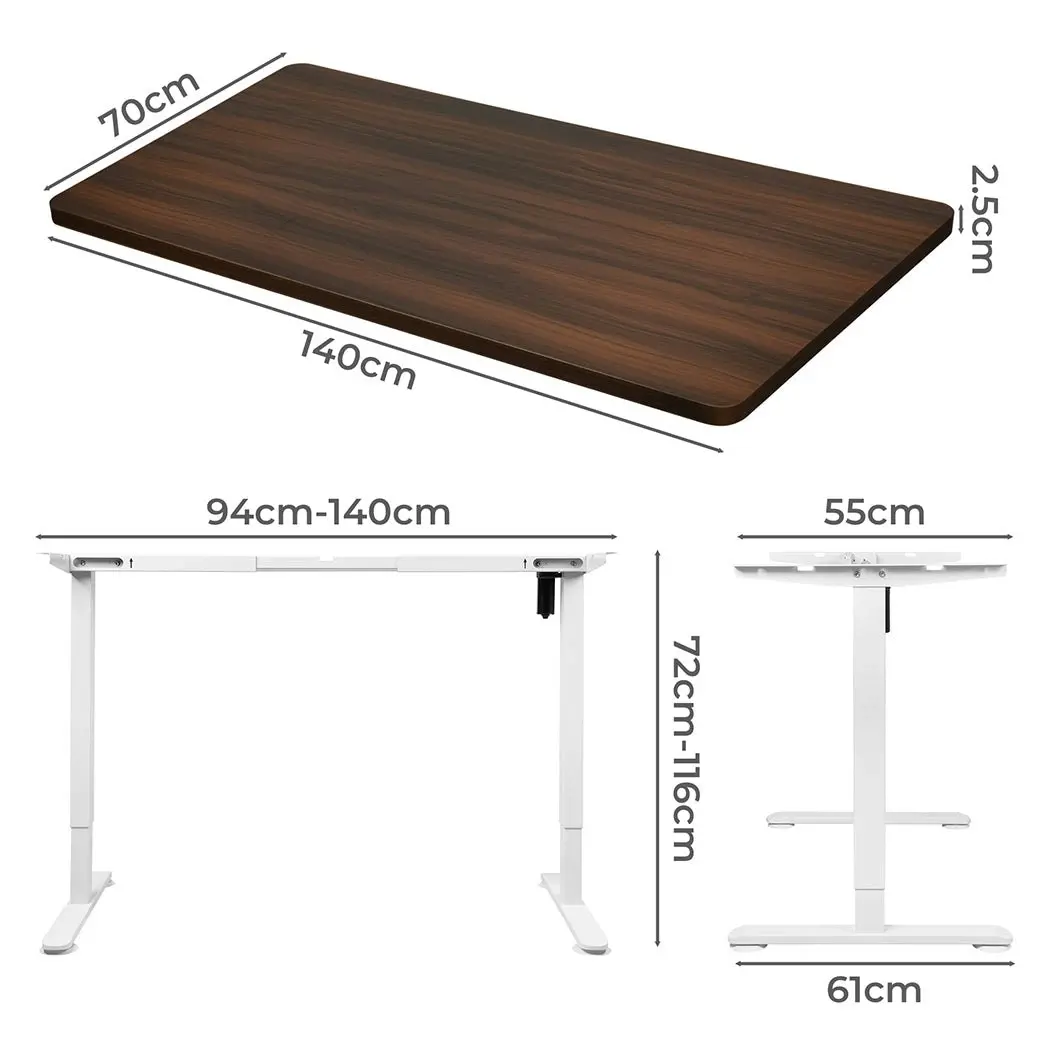 Levede Motorised Standing Desk Height Adjustable Electric Sit Stand Table 140CM