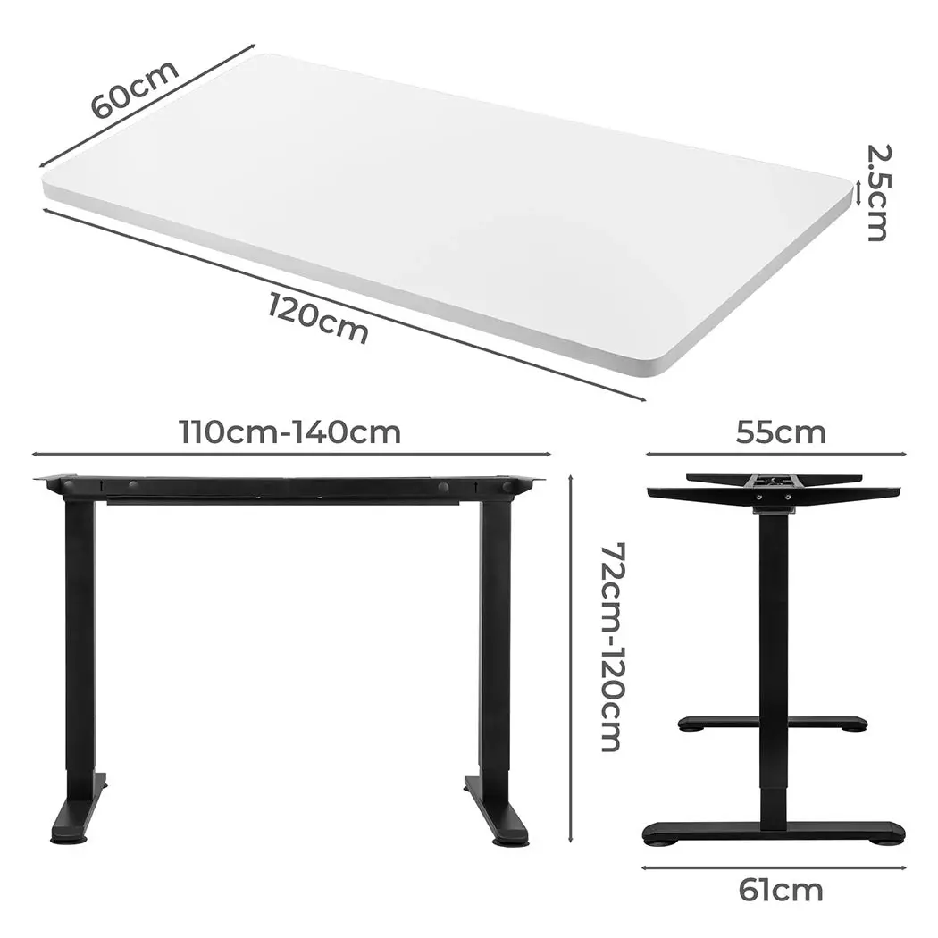 Levede Motorised Standing Desk Adjustable Electric Sit Stand Cable Management