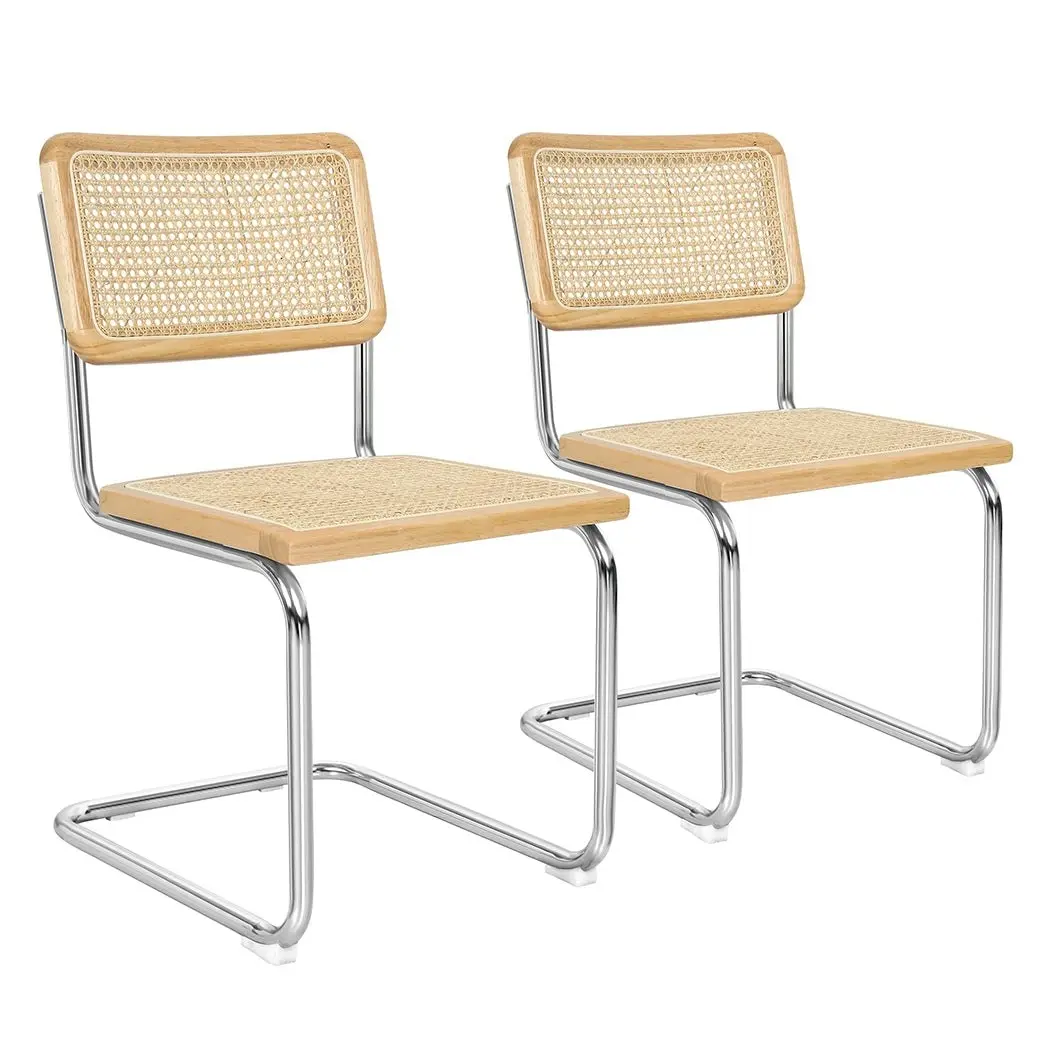 Levede 2x Rattan Chair Dining Chairs Cesca Replica Cantilever Modern Backrest