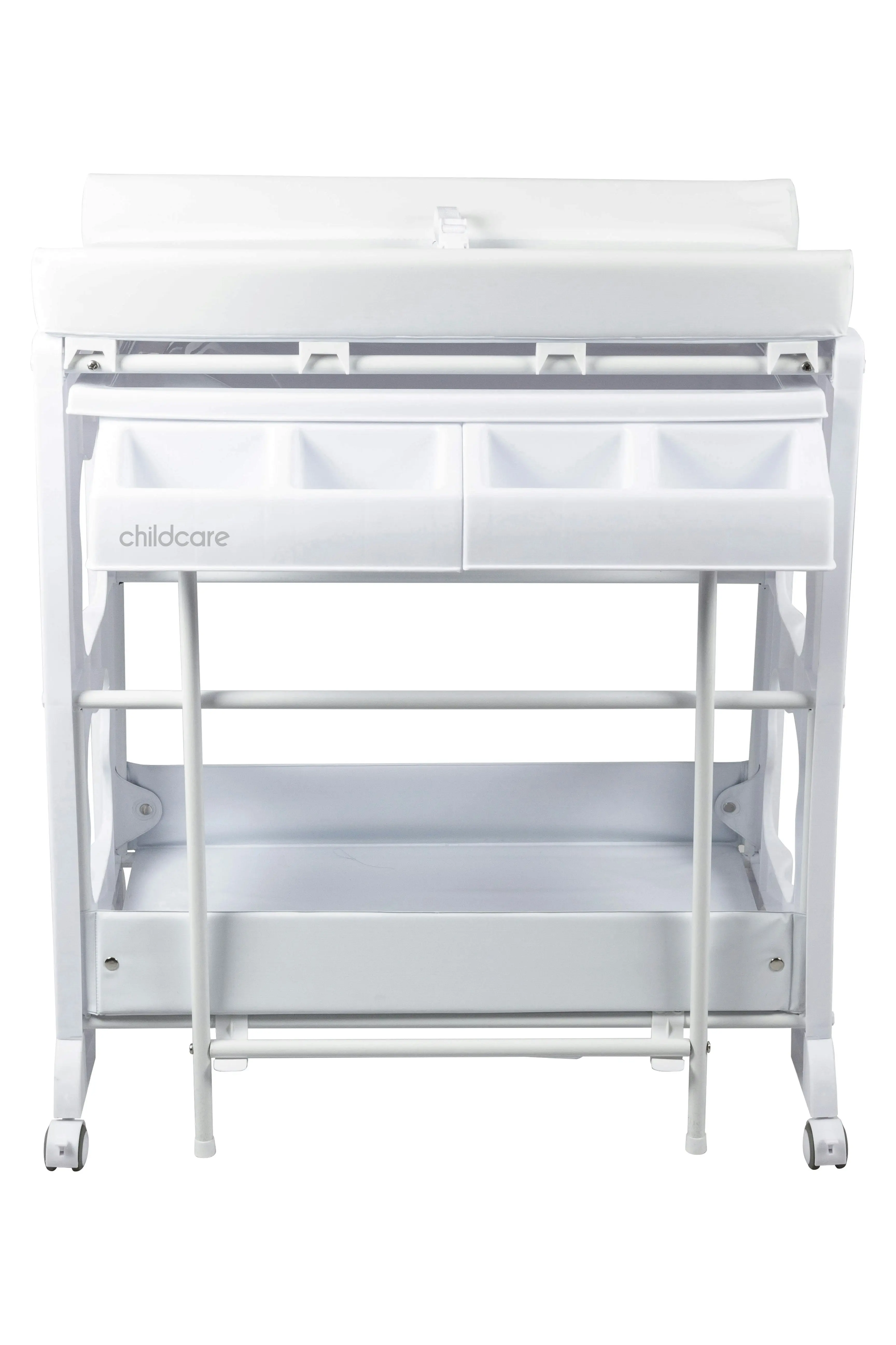 Childcare Montana With Sturdy Steel Frame And Easy Slide-out Bath Feature - White