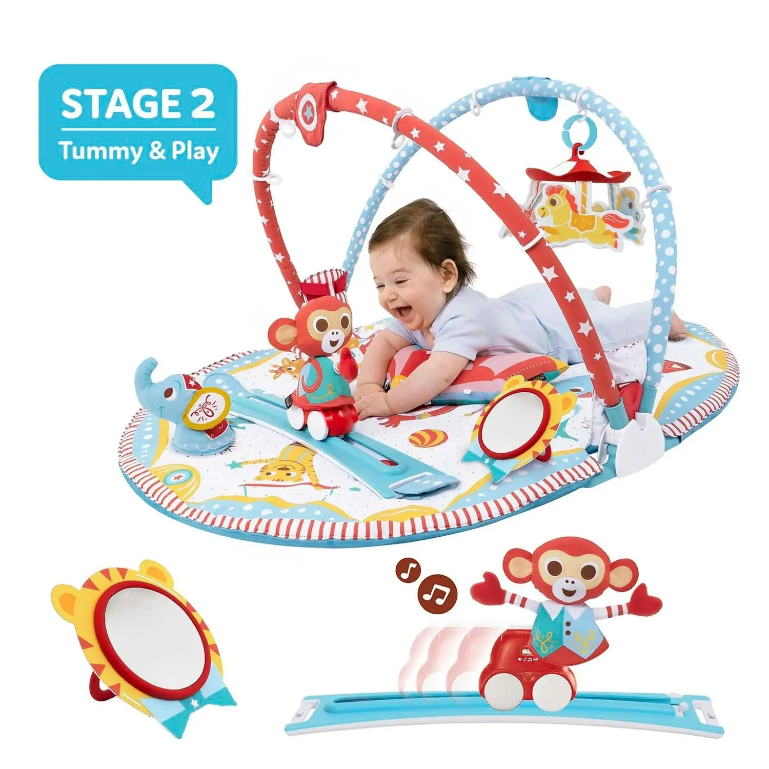 Yookidoo Gymotion Circus Playland Baby Play Mat Gym