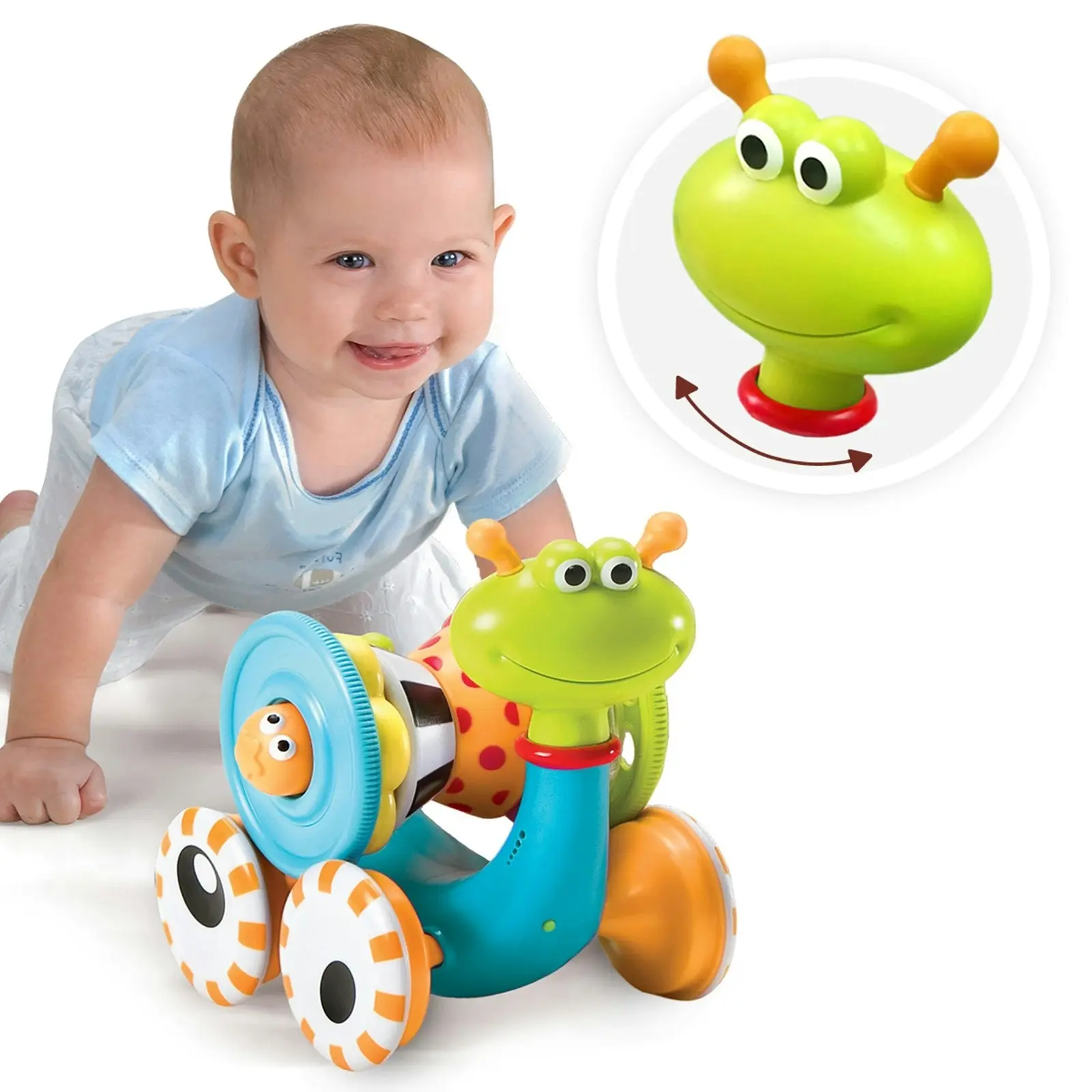 Yookidoo Musical Battery-operated Crawl N Go Snail Baby Activity 2 Toys In 1