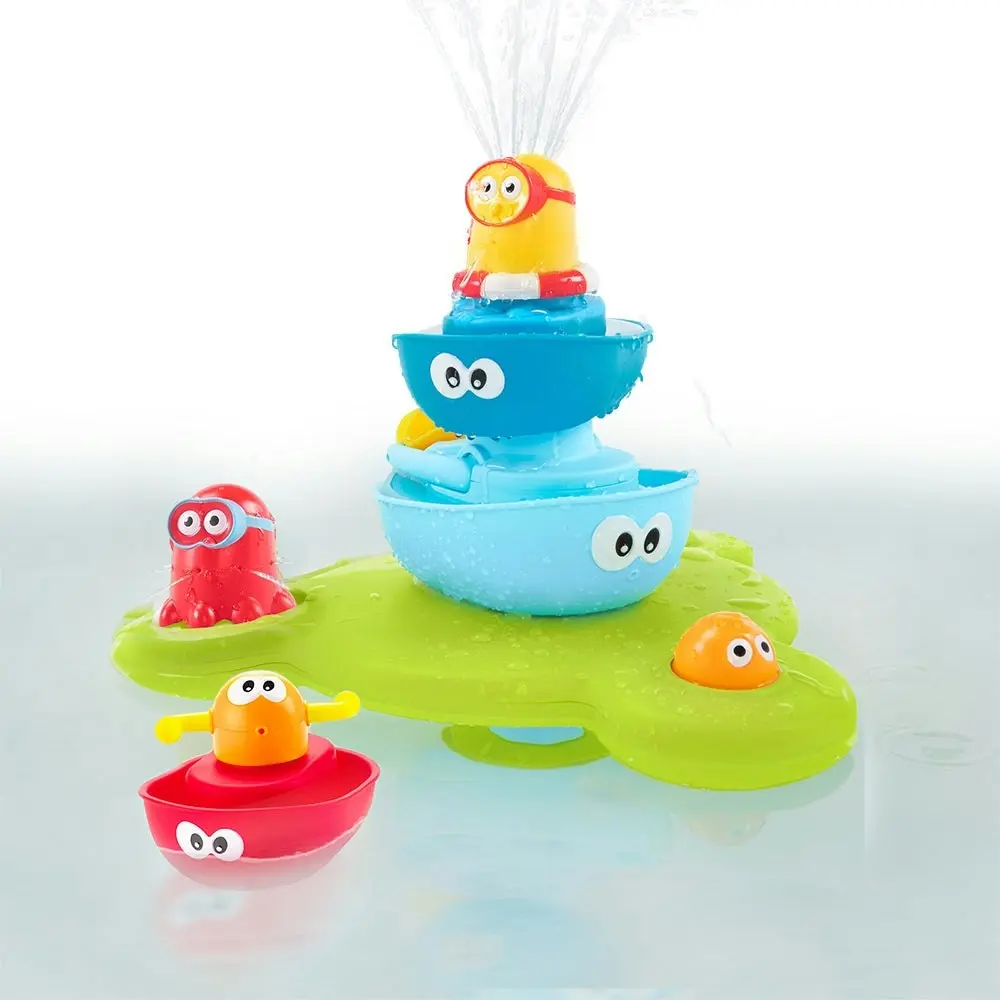 Yookidoo Battery And Easy To Operate Baby Bath Toy Stack N Spray Tub Fountain