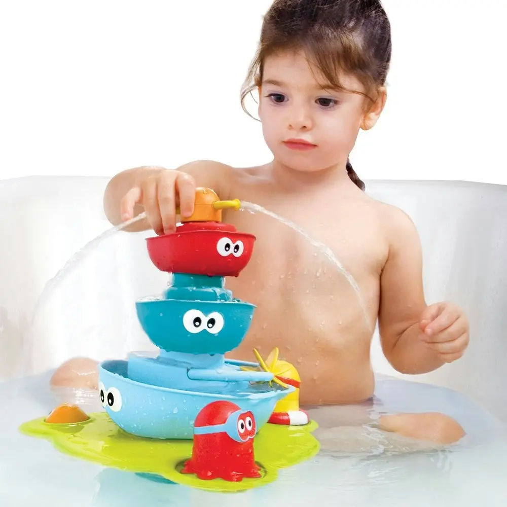 Yookidoo Battery And Easy To Operate Baby Bath Toy Stack N Spray Tub Fountain