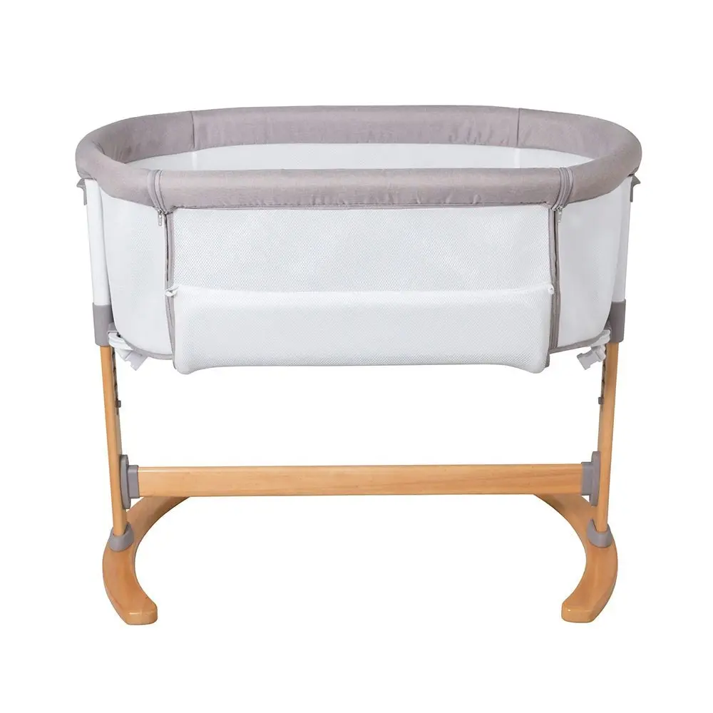 Childcare Easy To Attach And Remove Osmo Breathable Bedside Sleeper Bassinet - Beech