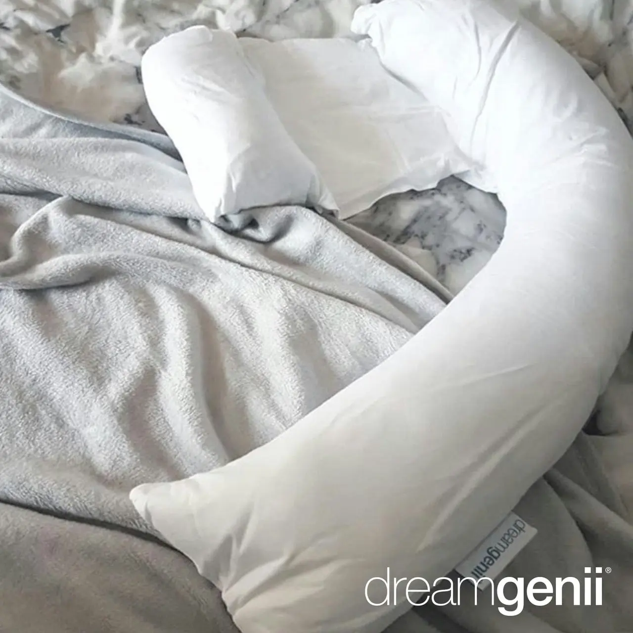 Dreamgenii Nursing Breast Feeding Pregnancy Support Pillow - White