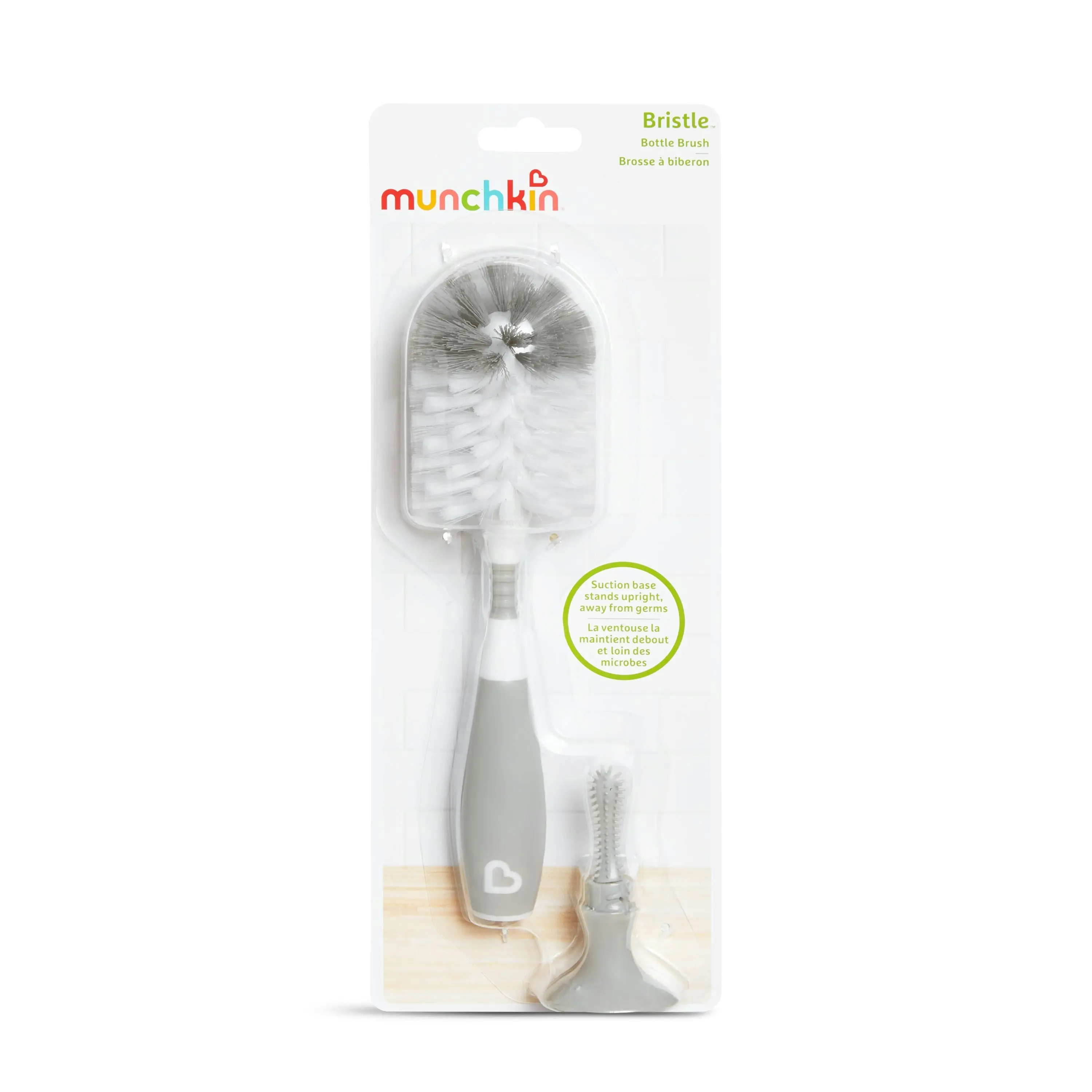 Munchkin Bristle Bottle And Soft Rubber Nipple Brush Randomly Selected Colour 1Pk