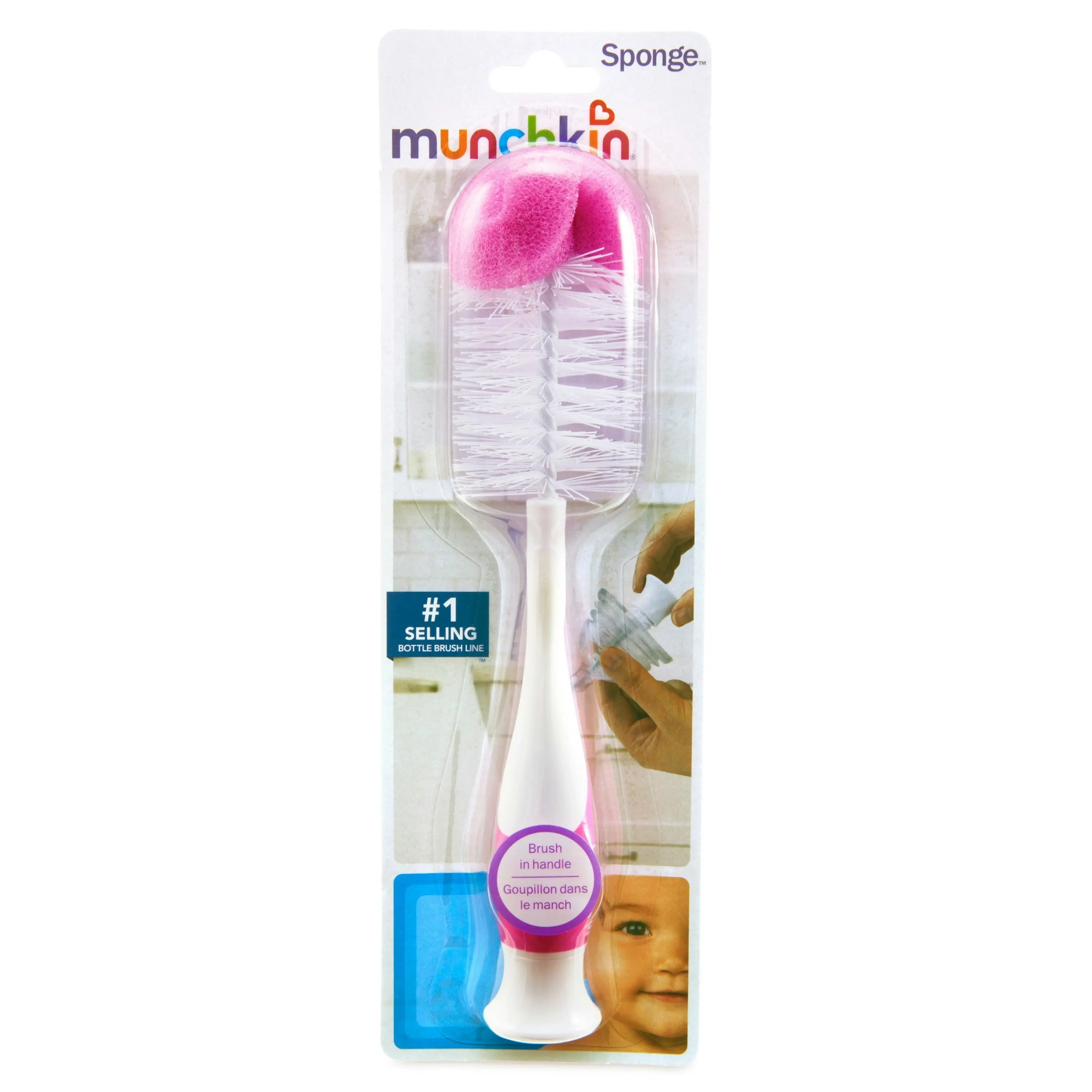 Munchkin Sponge Bottle Brush Randomly Selected 1PK Away From Household Germs